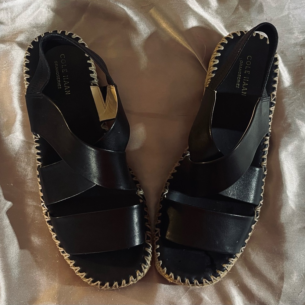 Cole Haan Grandseries Black Open-toe Espadrilles size 11B